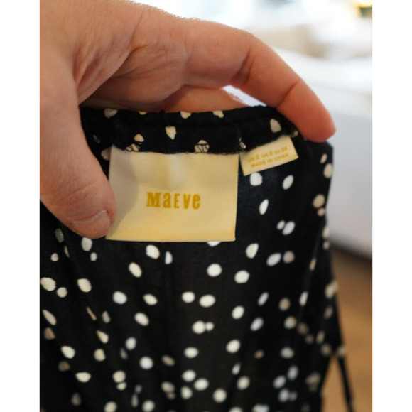 Anthropologie Maeve Finley Polka Dot Super Wide Leg Jumpsuit Sleeveless Size 2 - Picture 6 of 7